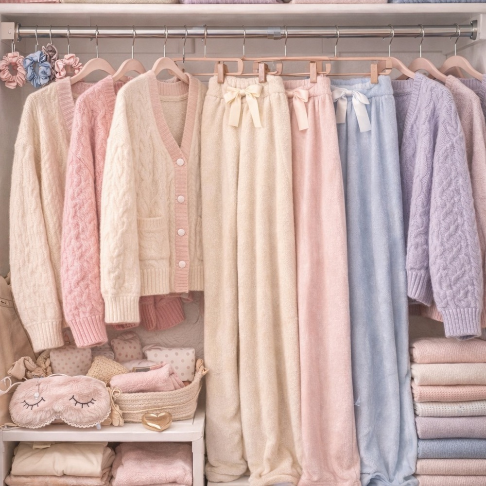 🌸 Soft Girl Cozy Closet Bundle | Cardigan + Pants + Cute Extras